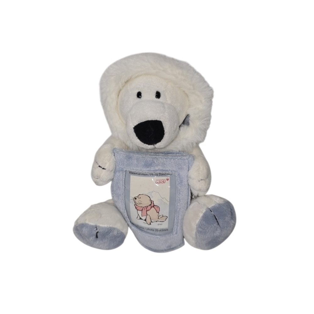 NICI White World Polar Bear Plush Toy 8" Picture Frame Stuffed Animal New Rare